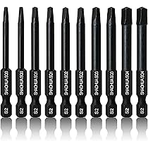 Amazon | スクエアドライブビットセット 10個 - #0、1、2、3、4